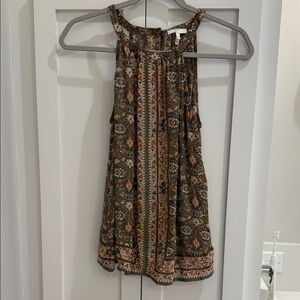 Joie Multicolor Patterned Sleeveless Flowy Silk Top